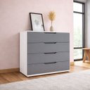 Ver imagem 3 de Cômoda Moderna 4 Gavetas 90cm Madri Politorno Móveis