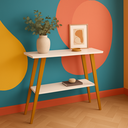 Ver imagem 1 de Aparador de Sala Retro com Pés de Madeira para Sala de Estar e Jantar Branco