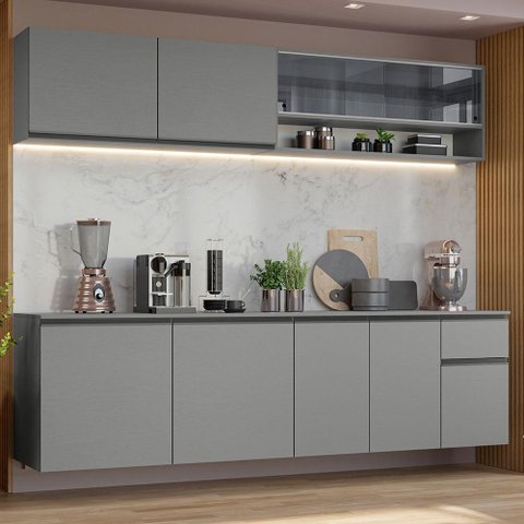 Armário de Cozinha Completa 240cm Suspenso Nice Madesa 05
