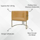 Ver imagem 3 de Poltrona Decorativa Recepção Luna Suede Base Ferro Champagne