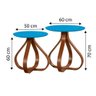Kit Mesa Bella Canto Lateral Decorativas Para Sala Azul Turquesa - 5