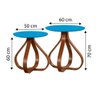 Kit Mesa Bella Canto Lateral Decorativas Para Sala Azul Turquesa - 4