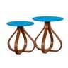Kit Mesa Bella Canto Lateral Decorativas Para Sala Azul Turquesa - 2