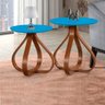 Kit Mesa Bella Canto Lateral Decorativas Para Sala Azul Turquesa - 6