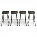 Ver imagem 1 de Kit 04 Banquetas Altas Cozinha e Área Gourmet Vik Estofada Couríssimo Preto - Desk Design