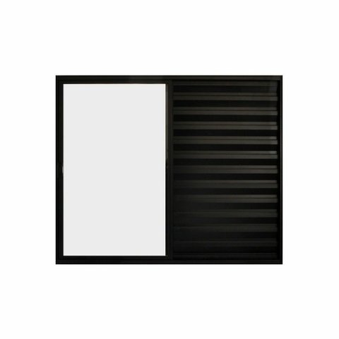 Veneziana de Correr 3 Folhas S/grade Aluminio Preto 1.00 X 1.20 Linha Modular - Hale