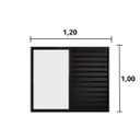 Ver imagem 2 de Veneziana de Correr 3 Folhas S/grade Aluminio Preto 1.00 X 1.20 Linha Modular - Hale