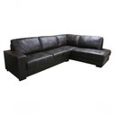 Ver imagem 1 de Sofá de Couro Canto Marrocos 3 Lugares com Chaise Direita Marrom Pigmentado - Mempra Design