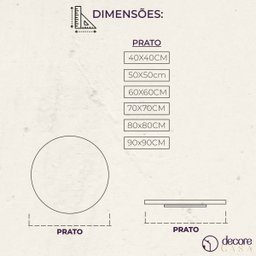 Prato Giratório para Servir na Mesa de Jantar 90 Cm - Mel - 2