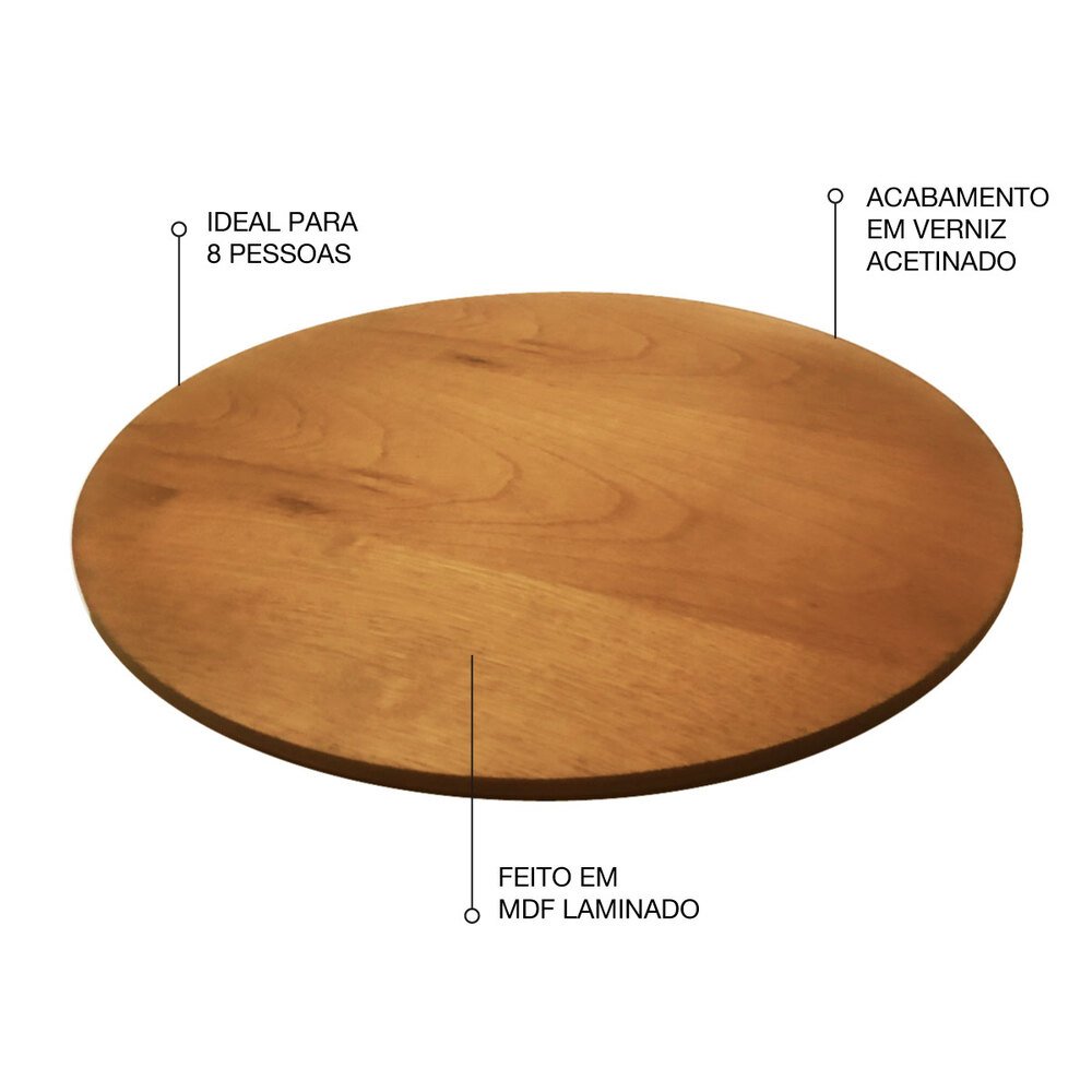 Prato Giratório para Servir na Mesa de Jantar 90 Cm - Mel - 10
