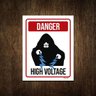 Placa Decorativa - Danger High Voltage Alta Voltagem 36x46 - 1