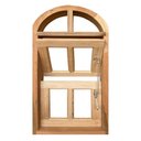 Ver imagem 2 de Janela de Madeira Vitro Capelinha Basculante em Arco Padrão Cedro Batentes de 14 Cm-0.60(l)x1.20(a)