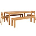 Ver imagem 1 de Mesa Madeira 180cm 2 Bancos e 2 Cadeiras Floris Carvalho F07 - Mpozenato