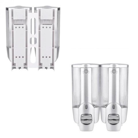 Dispenser Duplo Alcool Gel Shampoo Sabonete Liquido Kit 2 Un