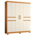 Ver imagem 4 de Guarda Roupa Casal Olimpia 10 Portas e Cômoda Vittoria Cinamomo Off White - Móveis Albatroz