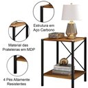 Ver imagem 3 de Mesa de Cabeceira 2 Prateleiras Estrutura Aço Carbono Mdp Melissa Preto / Demolição