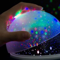 Luminária Abajur Giratorio Projeçao Preto Globo Luz Estrelas - 3