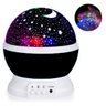 Luminária Abajur Giratorio Projeçao Preto Globo Luz Estrelas - 2