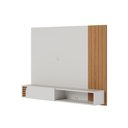 Ver imagem 1 de Painel Tv 60 Pol 160cm Bancada Suspensa Ripado Hanno C04 - D'Rossi Cor Off White Matte e Freijó