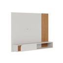 Ver imagem 5 de Painel Tv 60 Pol 160cm Bancada Suspensa Ripado Hanno C04 - D'Rossi Cor Off White Matte e Freijó