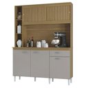 Ver imagem 1 de Cozinha Kit Duda 140 Cm Damasco Ripado Off White- Poquema