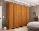 Ver imagem 1 de Guarda Roupa Casal 2,75m Grande 100% MDF 6 Portas 4 Gavetas Nature com Pes