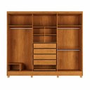Ver imagem 3 de Guarda Roupa Casal 2,75m Grande 100% MDF 6 Portas 4 Gavetas Nature com Pes