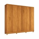 Ver imagem 2 de Guarda Roupa Casal 2,75m Grande 100% MDF 6 Portas 4 Gavetas Nature com Pes