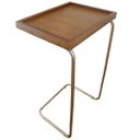 Ver imagem 1 de Suporte Braço Sofá Mesa Apoio Lateral Bandeja Amêndoa Bronze