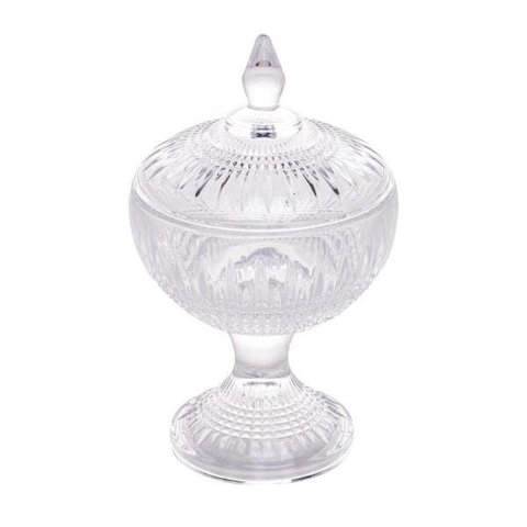 Potiche Decorativa Cristal com Pé Queen 11X18cm - Wolff