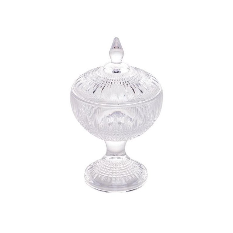 Potiche Decorativa Cristal com Pé Queen 11X18cm - Wolff