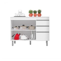 Balcão Gabinete de Pia Premium 120cm Chocolate S- Tampo - Nathan - 2