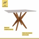 Ver imagem 3 de Conjunto Sala de Jantar com Tampo de Vidro Donna 4 Cadeiras Gaia Courino Marrom/Mel/Off White