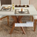 Ver mais imagens de Conjunto Sala de Jantar com Tampo de Vidro Donna 4 Cadeiras Gaia Courino Marrom/Mel/Off White
