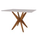 Ver imagem 4 de Conjunto Sala de Jantar com Tampo de Vidro Donna 4 Cadeiras Gaia Courino Marrom/Mel/Off White