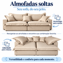 Ver imagem 7 de Sofá Cama Tokyo 2m Linho Molas Ensacadas com Almofadas - Bege