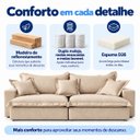 Ver imagem 5 de Sofá Cama Tokyo 2m Linho Molas Ensacadas com Almofadas - Bege