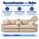Ver imagem 6 de Sofá Cama Tokyo 2m Linho Molas Ensacadas com Almofadas - Bege