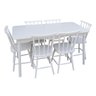 Jogo de Jantar Colonial Brisa Mesa 137x80 Cm Branca + 06 Cadeiras Brancas - 3