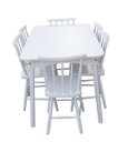 Ver imagem 5 de Jogo de Jantar Colonial Brisa Mesa 137x80 Cm Branca + 06 Cadeiras Brancas
