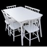 Jogo de Jantar Colonial Brisa Mesa 137x80 Cm Branca + 06 Cadeiras Brancas - 4