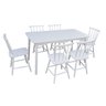 Jogo de Jantar Colonial Brisa Mesa 137x80 Cm Branca + 06 Cadeiras Brancas - 7