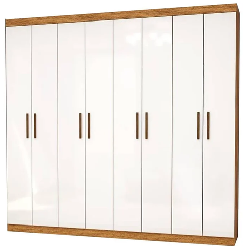 Guarda Roupa Rubi 8 Portas Cinamomo/off - Carioca Móveis