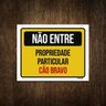 Placa Não Entre Propriedade Particular Cão Bravo 27X35 - 1