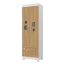 Ver imagem 2 de Guarda-roupa Infantil 62cm 2 Portas com Vidro e 2 Gavetas Bombom Multimóveis Mp4461 Branco-