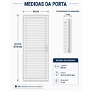 Ver mais imagens de Porta Giro Laminada em Alumínio Branco 0,85cm x 2,15cm Direita – Vitrolar