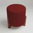 Ver imagem 7 de Puff Decorativo Eloah Redondo Assento Extra para Sala Quarto Suede Pufe com Pés de Madeira