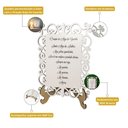 Ver imagem 4 de Kit 2 Quadros Decorativo MDF 20cm x 28cm para Sala de Estar Oração Anjo da Guarda M01 Branco e Cru -