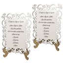 Ver imagem 1 de Kit 2 Quadros Decorativo MDF 20cm x 28cm para Sala de Estar Oração Anjo da Guarda M01 Branco e Cru -