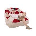 Ver imagem 2 de Poltrona Paloma Escritório Sala Pé Plástico Suede Bege e Suede Vermelho - Dominic Decor